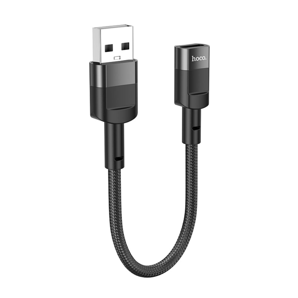 Hoco U107 USB Male to Type-C Female Adapter Cable -10cm