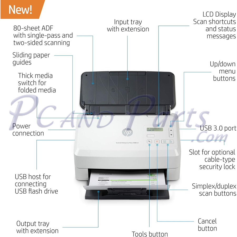 HP ScanJet Enterprise Flow 5000 s5 Scanner