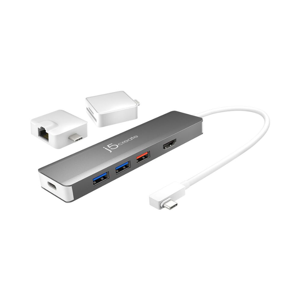 j5create JCD375 9-in-1 USB 3.1 Gen 2 Type-C Hub with Modular Mini Adapter Kit