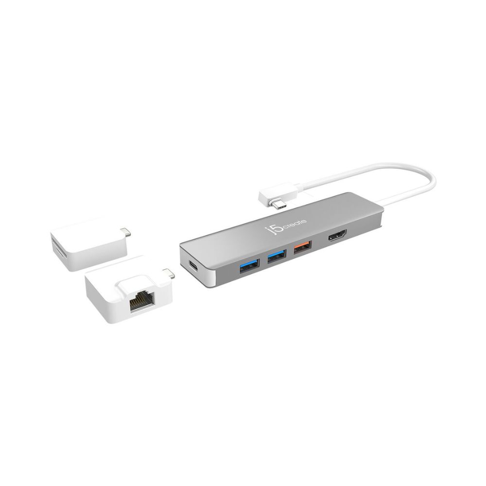 j5create JCD375 9-in-1 USB 3.1 Gen 2 Type-C Hub with Modular Mini Adapter Kit