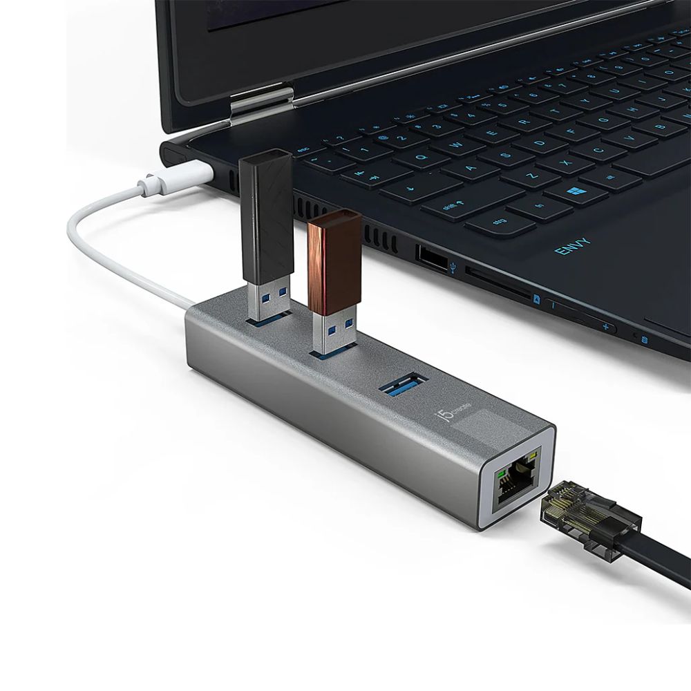 j5create JCH474 USB-C 3-Port HUB +Gigabit Ethernet Multi Adapter