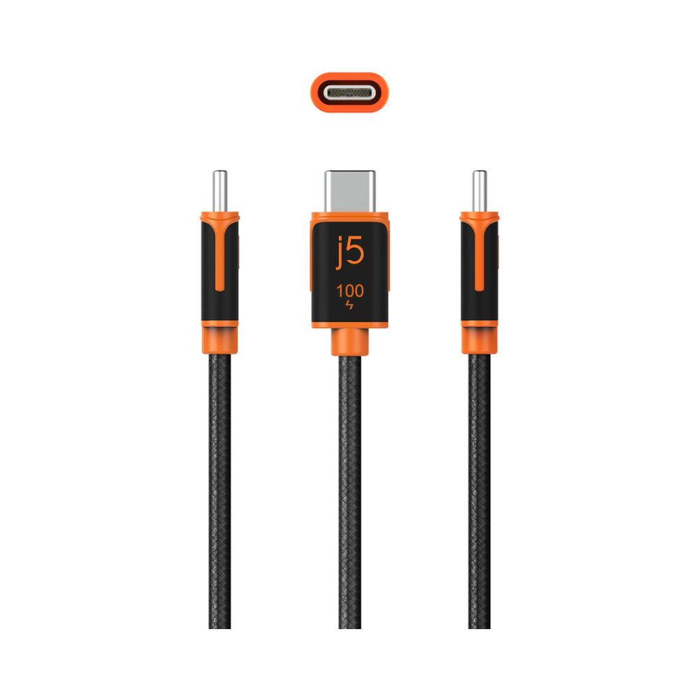 j5create JUCX25L18 USB-C 100W Sync &amp; Charge Cable (6′)
