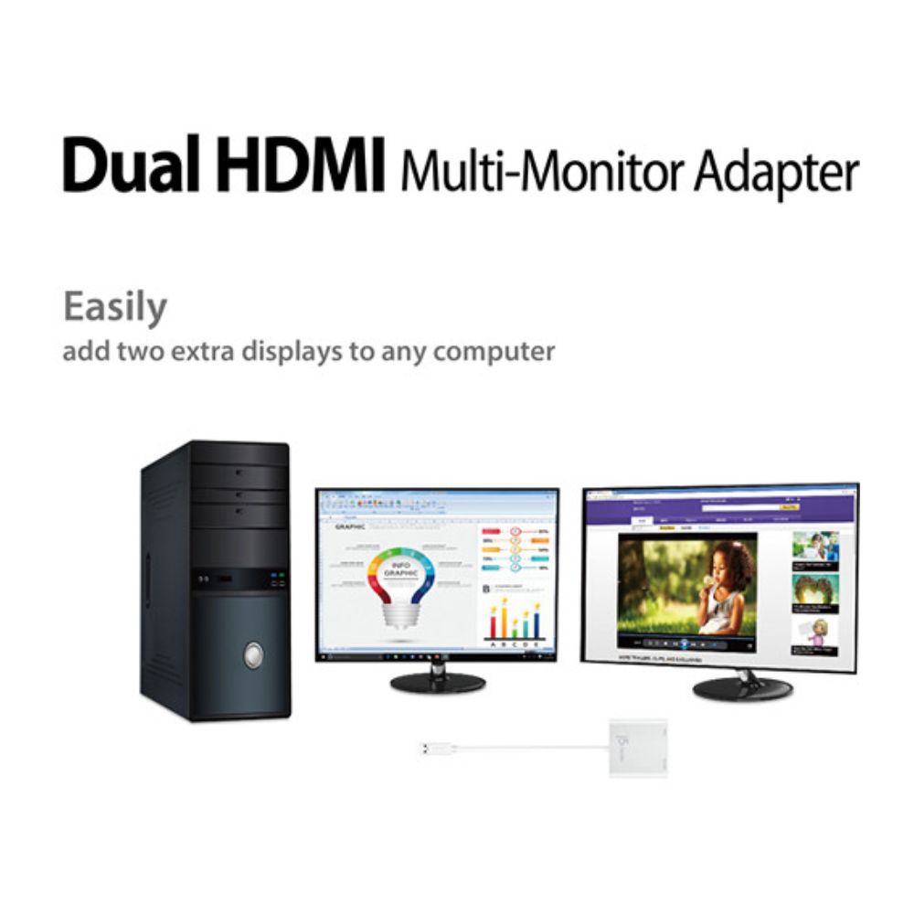 j5create USB 3.0 Gen 1 to Dual HDMI Multi-Monitor Adapter