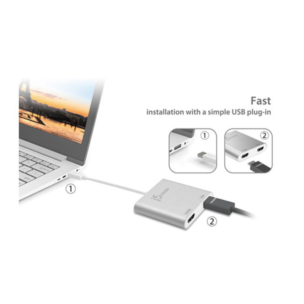 j5create USB 3.0 Gen 1 to Dual HDMI Multi-Monitor Adapter