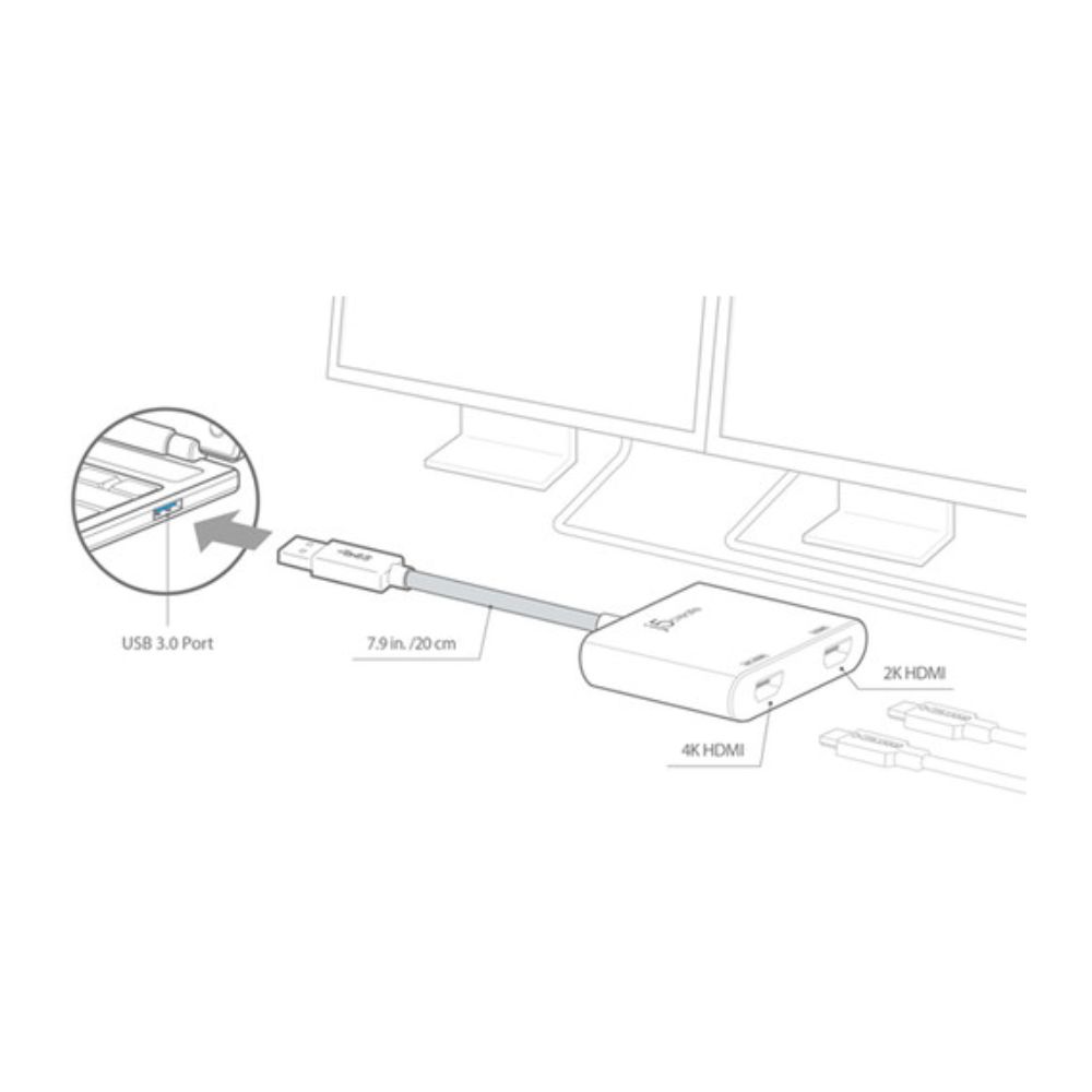 j5create USB 3.0 Gen 1 to Dual HDMI Multi-Monitor Adapter