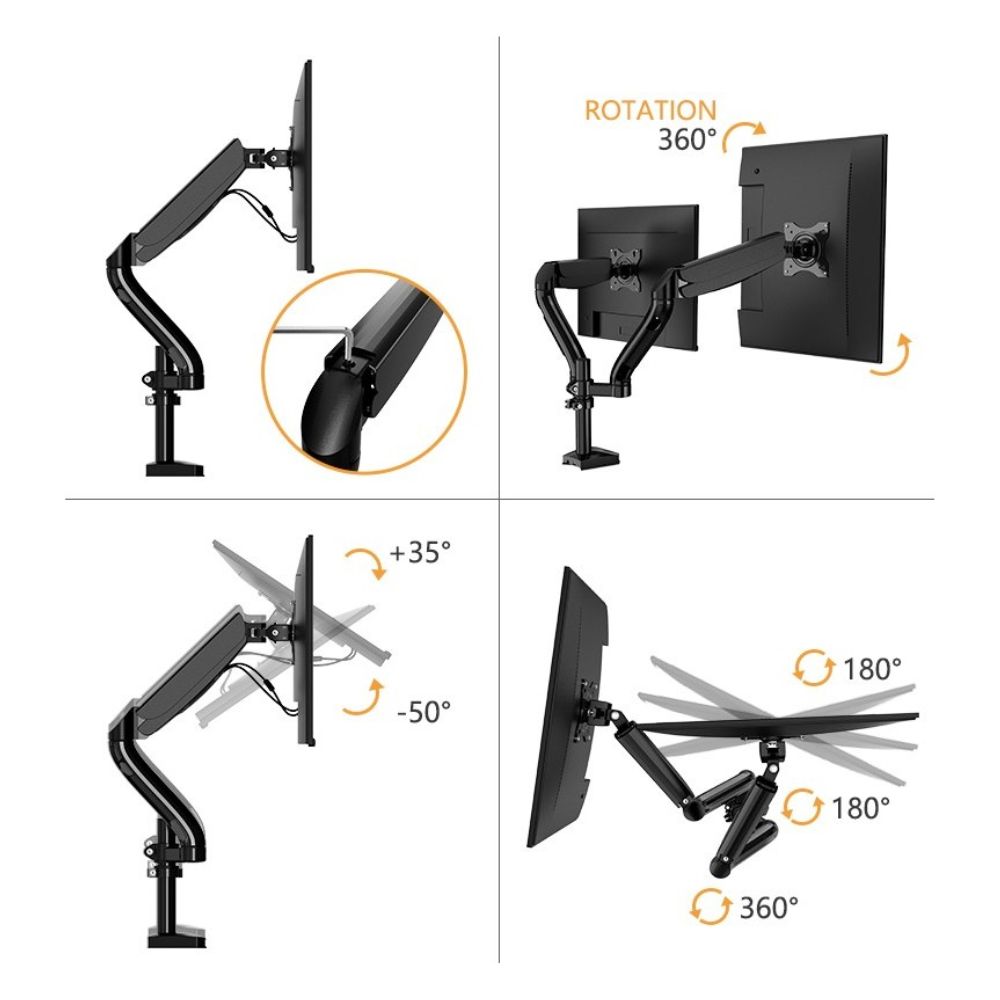Kaloc DS90-2 Adjustable Dual Monitor Arm