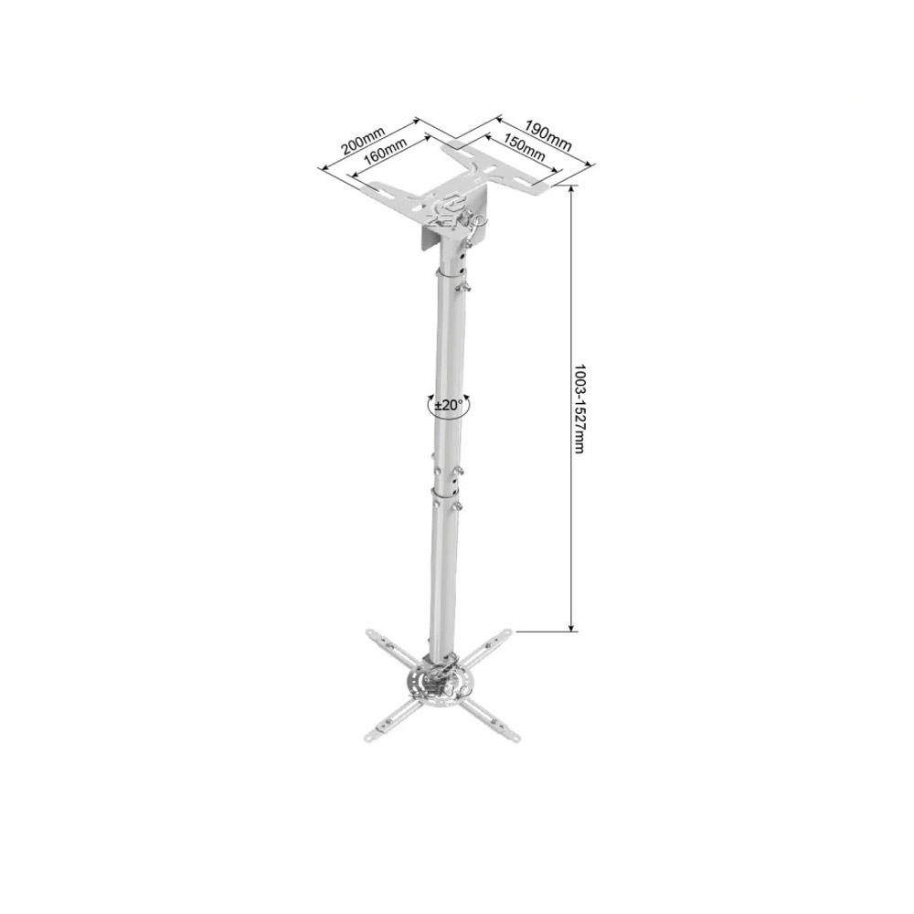 Kaloc/Zeno T818-4/W Wall and Ceiling Projector Arm Bracket