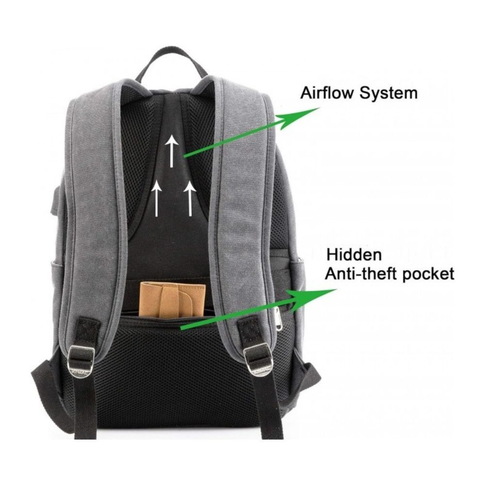 Kinmac Backpack KMB438 Gray Canvas