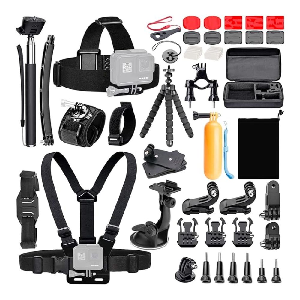 Koah 50-In-1 Action Camera Accessory Kit (Compatible with GoPro)