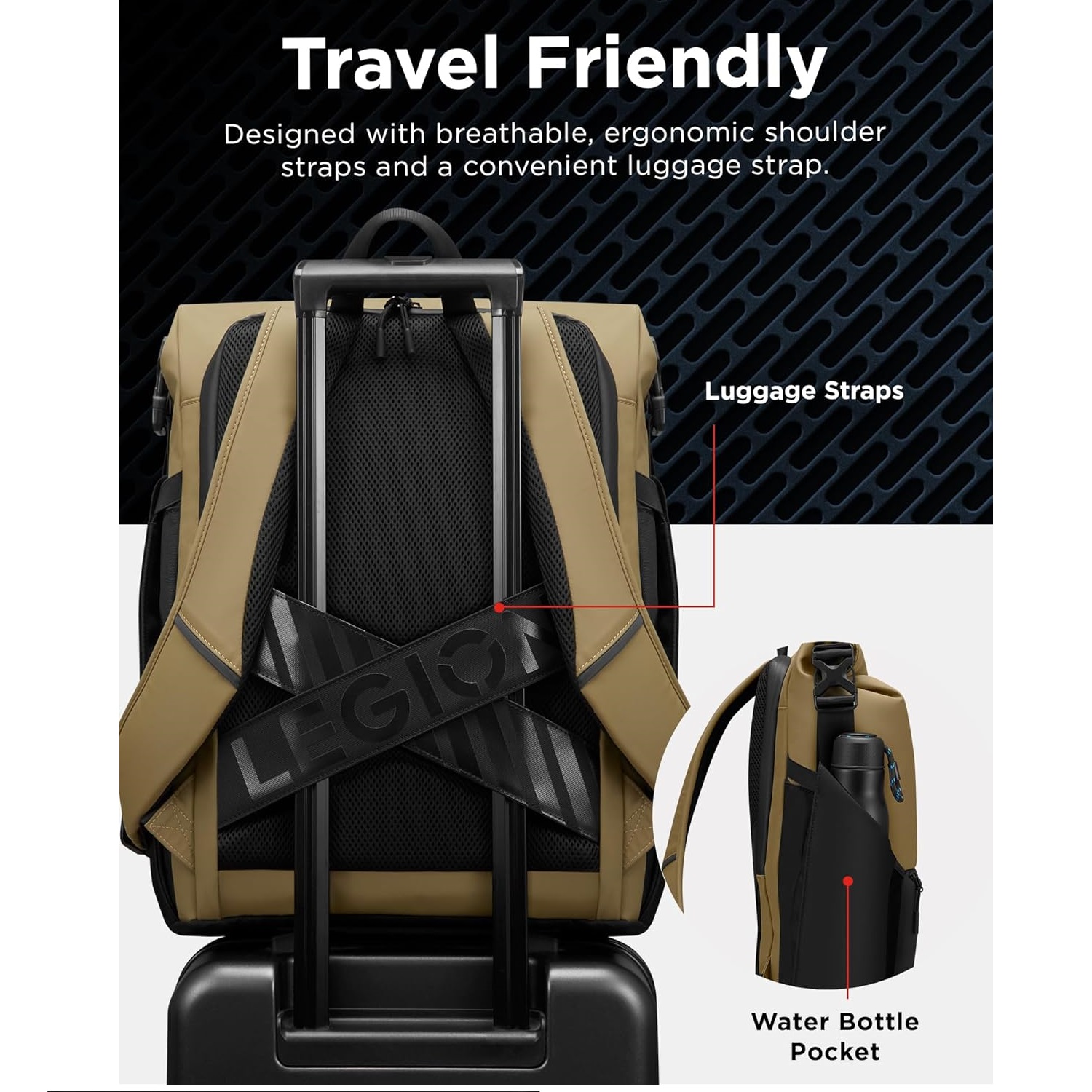 Lenovo Legion 16″ Gaming Backpack GB500 (Black-Brown)