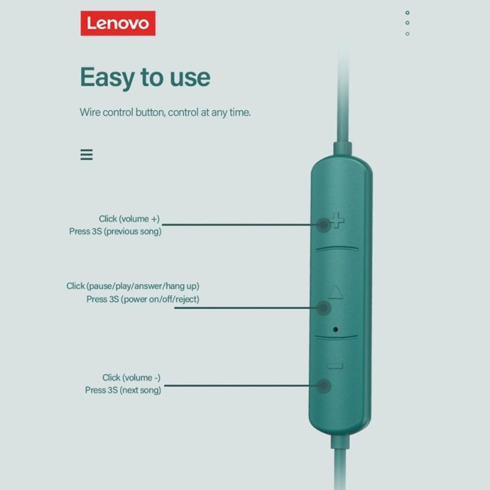 Lenovo Wireless Sports in-Ear Neckband Earphone