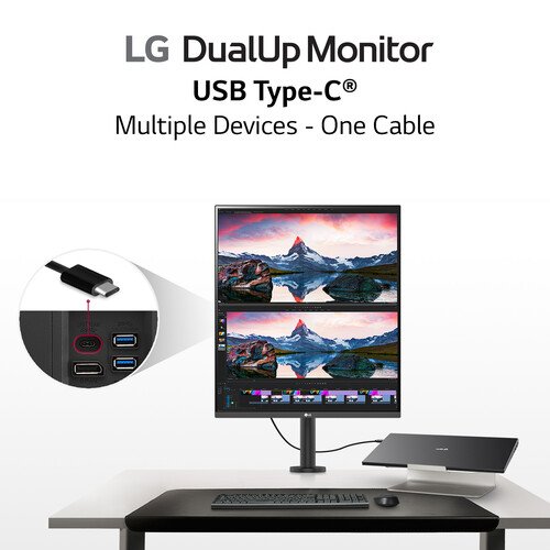 LG DualUp 28MQ780-B 27.6″ HDR Monitor with Ergo Stand