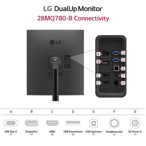 LG DualUp 28MQ780-B 27.6″ HDR Monitor with Ergo Stand