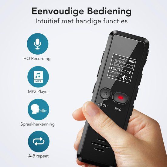LifeGoods Digital Voice Recorder – USB Rechargeable – 8GB Internal Storage