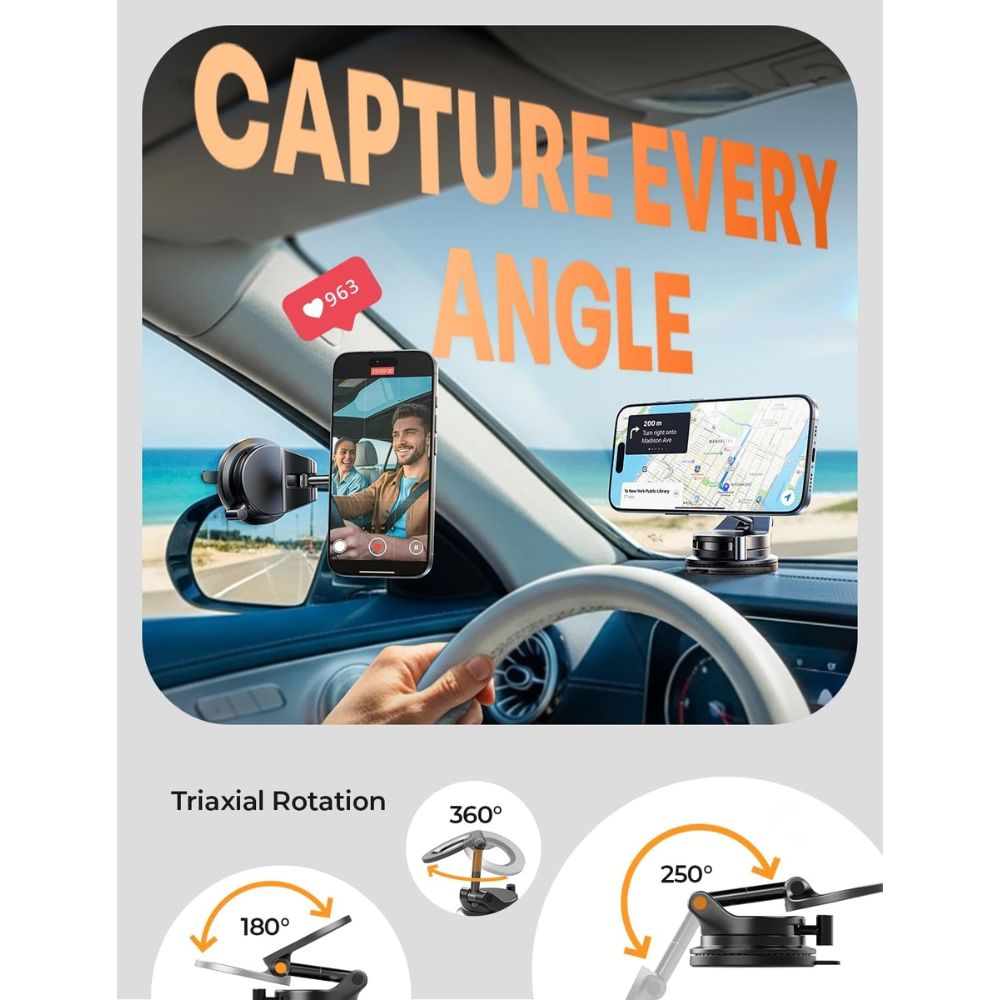 LISEN A608 Magnetic Phone Holder | Black