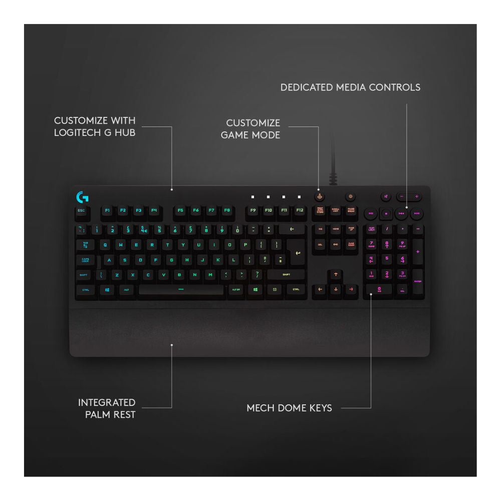 Logitech G G213 Prodigy RGB Backlit Gaming Keyboard
