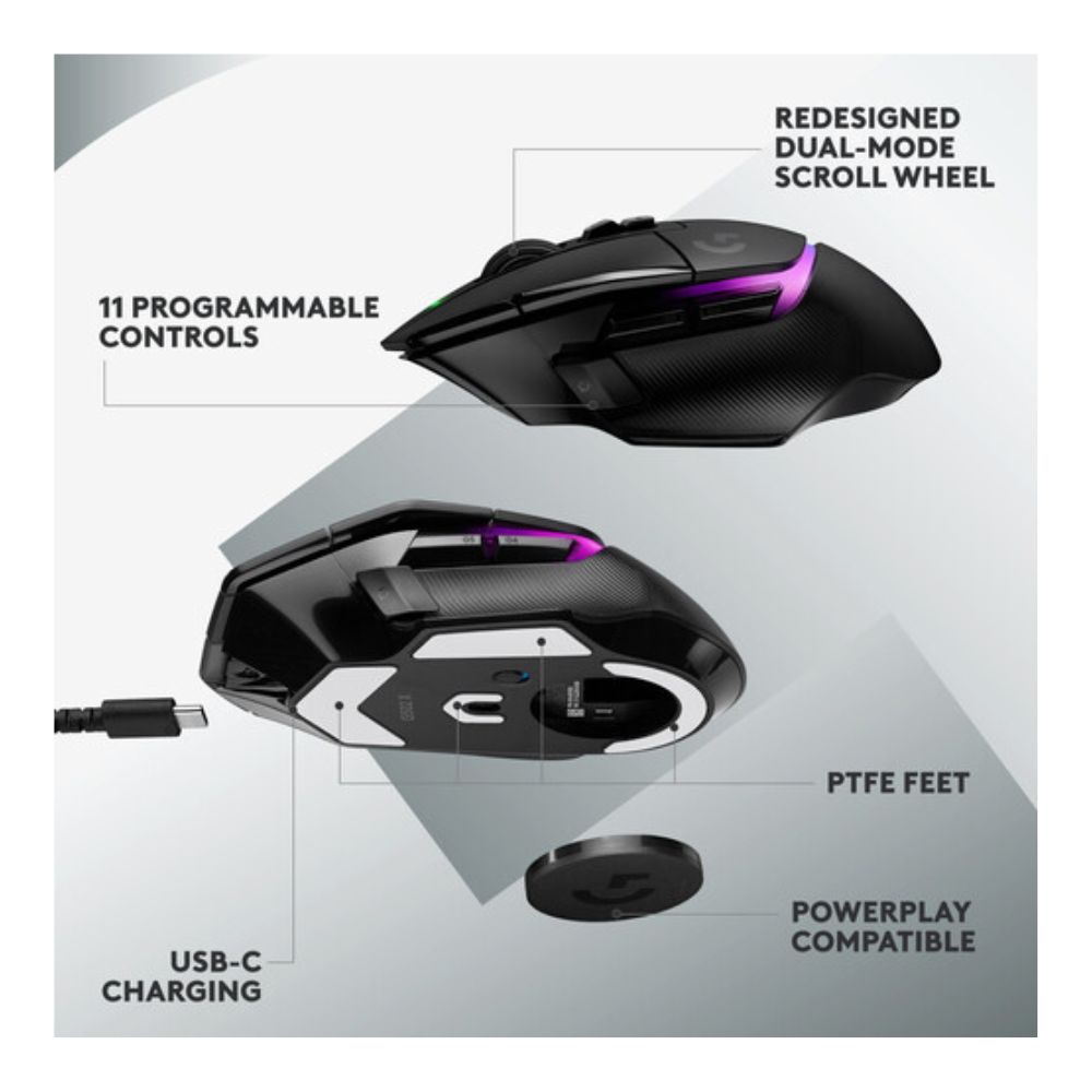 Logitech G G502 X Plus LIGHTSPEED Wireless RGB Gaming Mouse (Black)