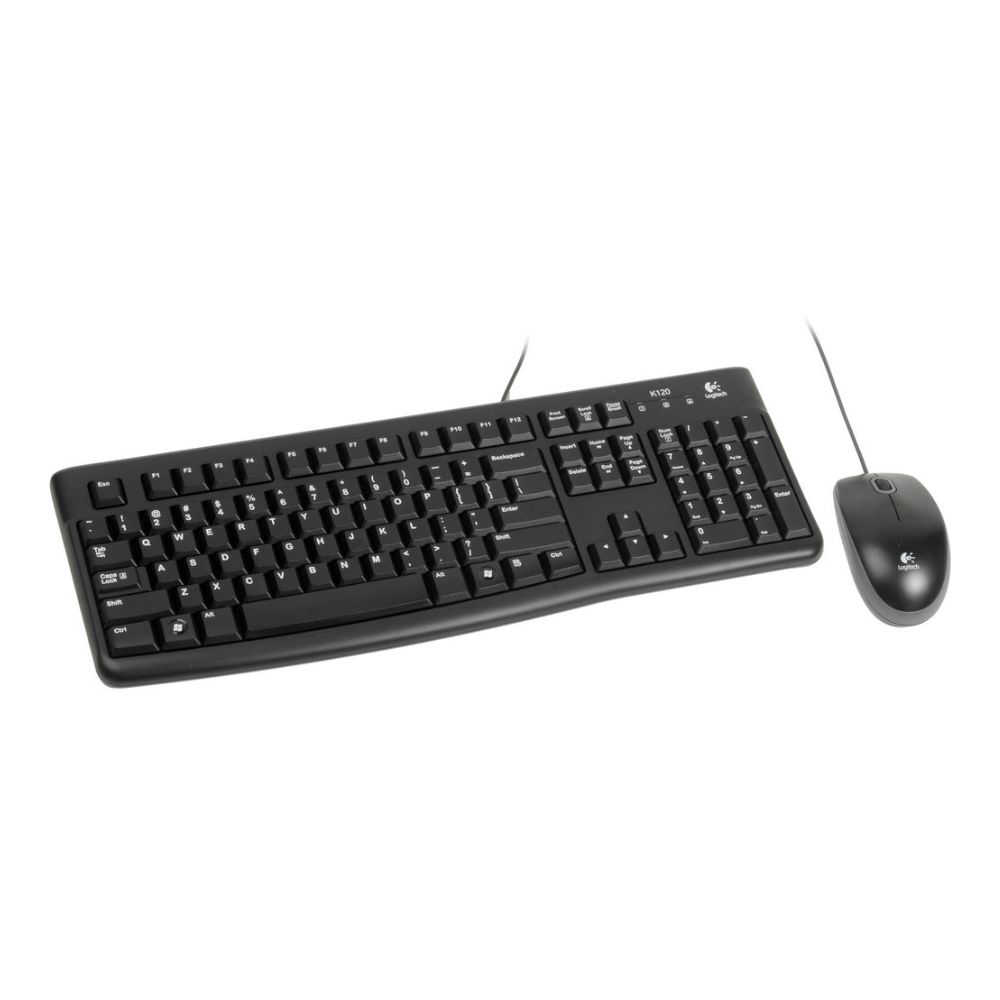 Logitech MK120 Corded Keyboard and Mouse Combo – Durable and Spill-Resistant Design