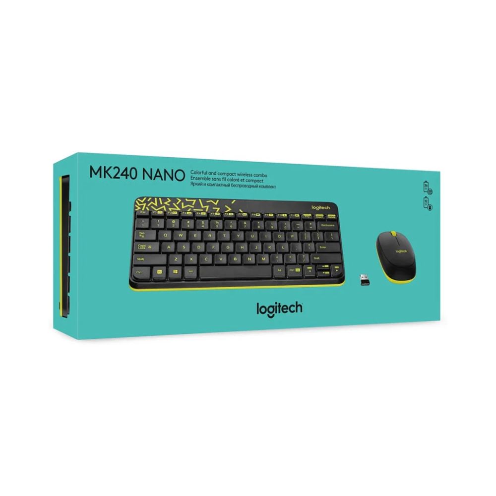 Logitech MK240 Nano Wireless Keyboard and Mouse Combo – Compact – Colorful – and Efficient