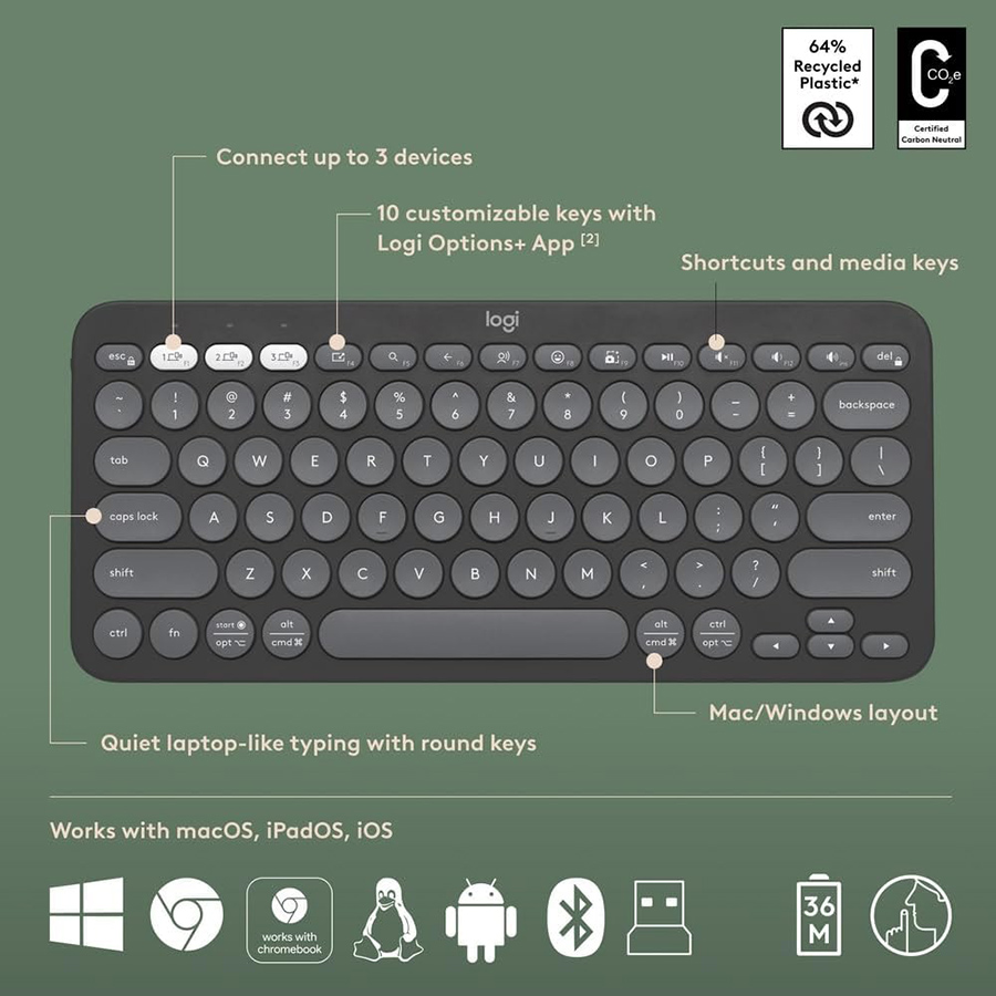 Logitech Pebble 2 Combo Wireless Keyboard and Mouse