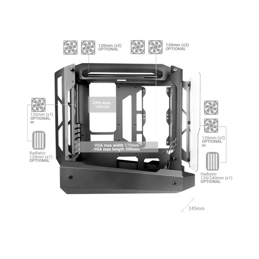 Mars Gaming MC-EDGE Open Air Gaming Case