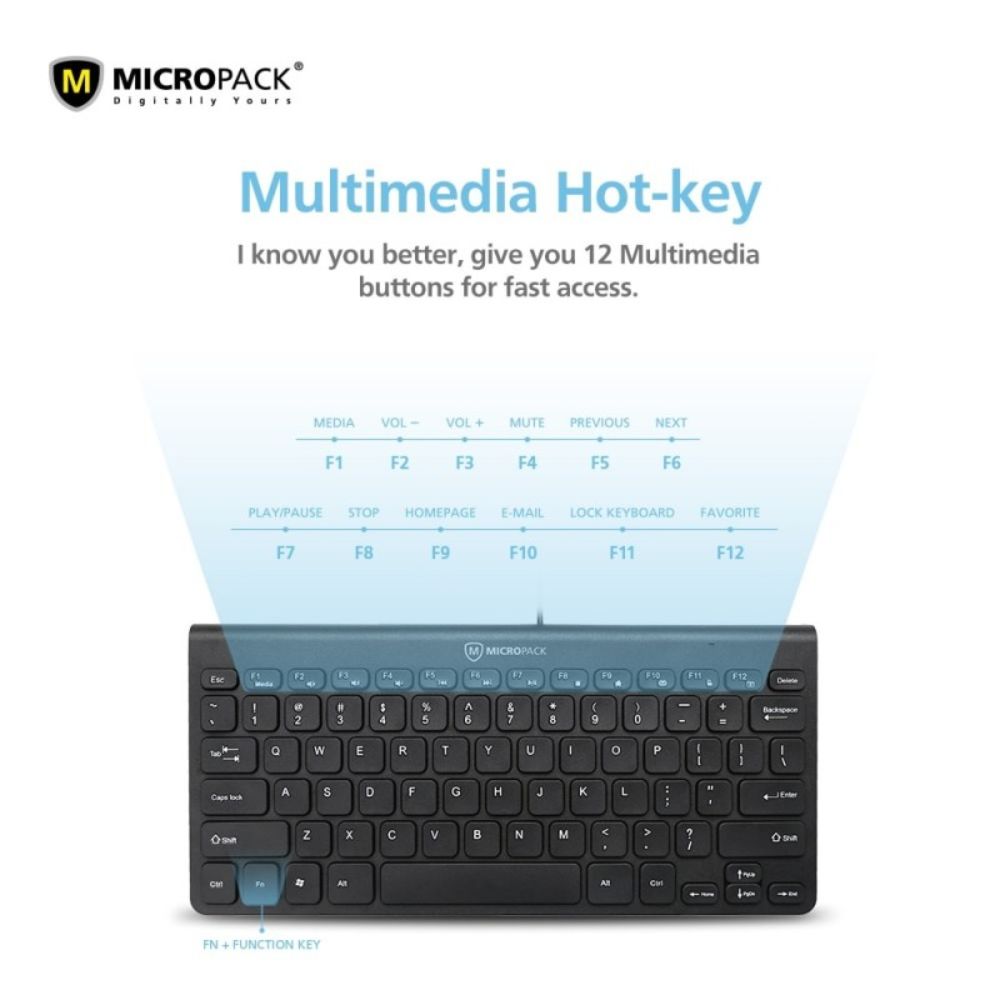 Micropack K-2208STL Mini & Ultra Slim Wired Keyboard