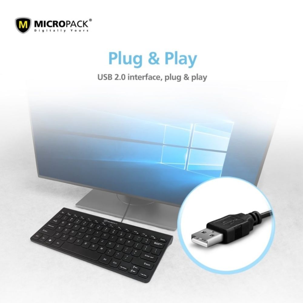 Micropack K-2208STL Mini & Ultra Slim Wired Keyboard