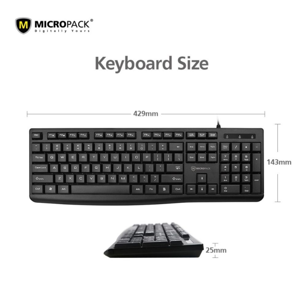 Micropack K206 Wired Keyboard Silent