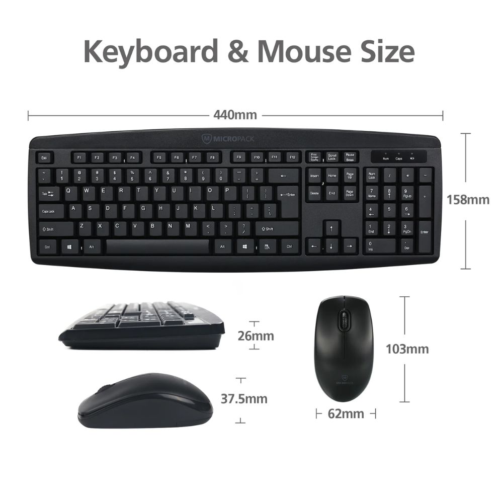 Micropack KM-203W Wireless Keyboard and Mouse Combo