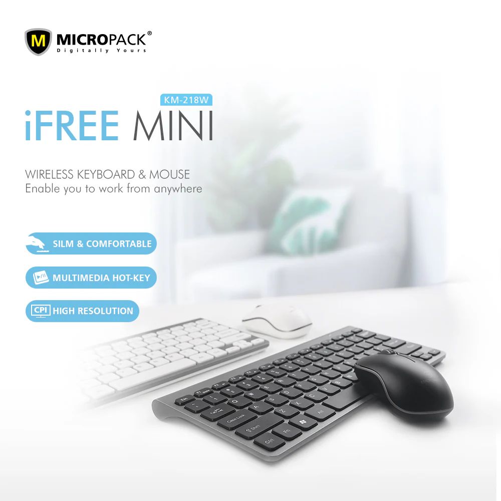 Micropack KM-218W Slim Wireless Mouse and Keyboard Combo