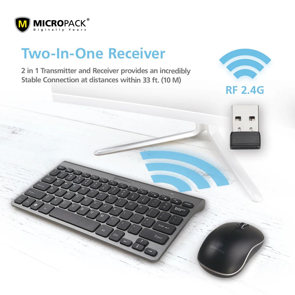 Micropack KM-218W Slim Wireless Mouse and Keyboard Combo