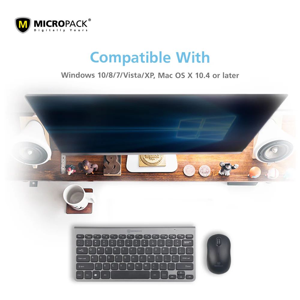 Micropack KM-218W Slim Wireless Mouse and Keyboard Combo