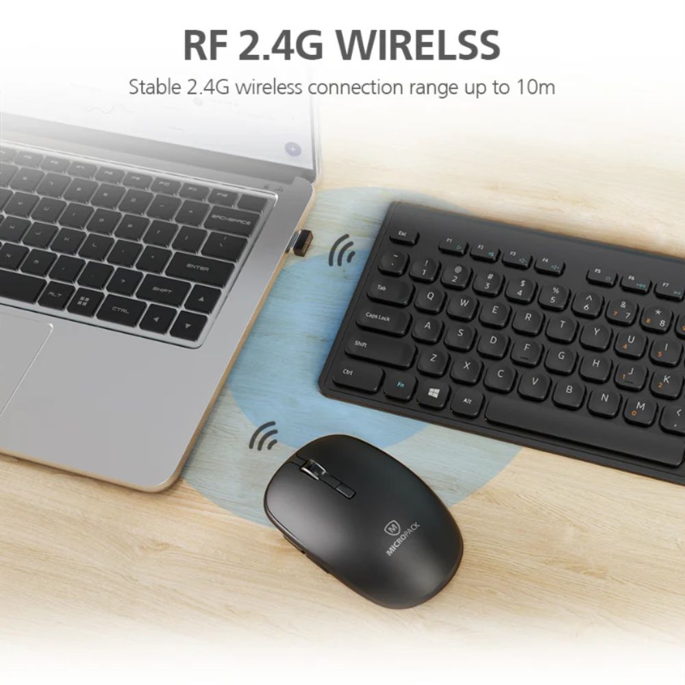 Micropack KM-228W USB-A Slim Wireless Mouse and Keyboard Combo