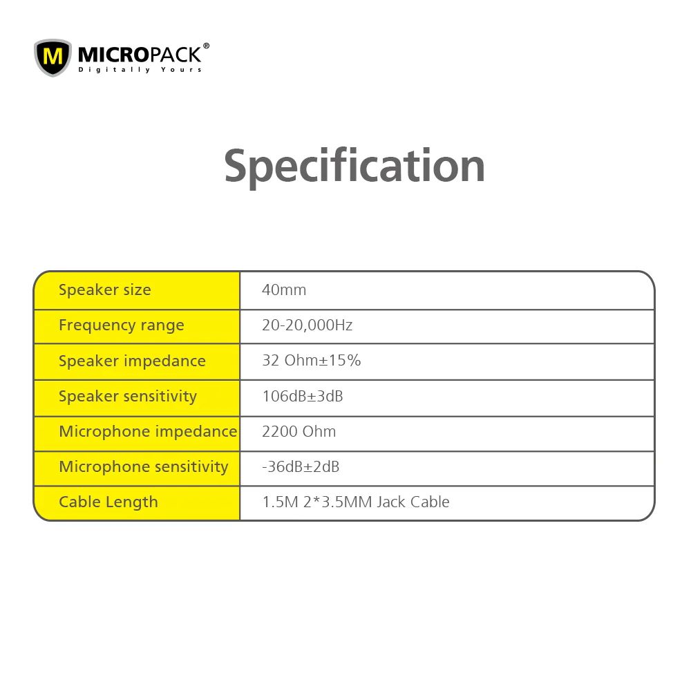 Micropack Stereo Sound Headset MHP-01
