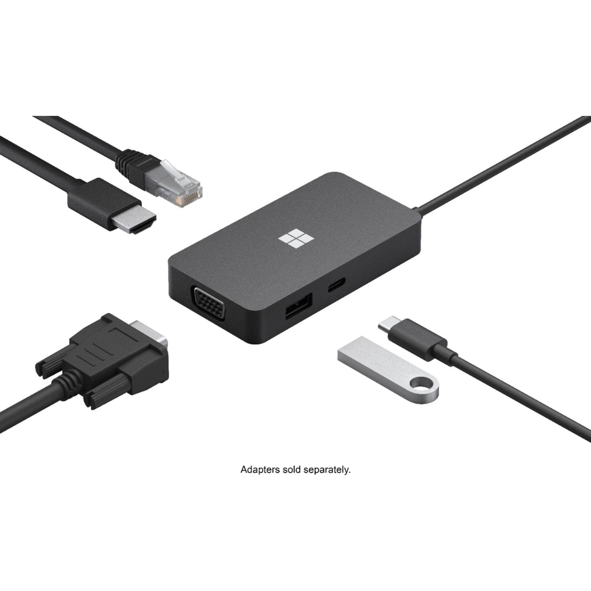 Microsoft – USB-C Travel Hub – Black