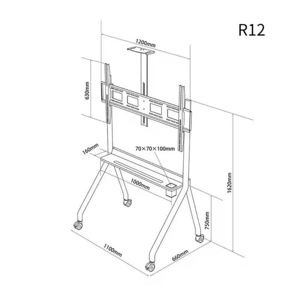Movable Floor TV Stand with Wheels R12