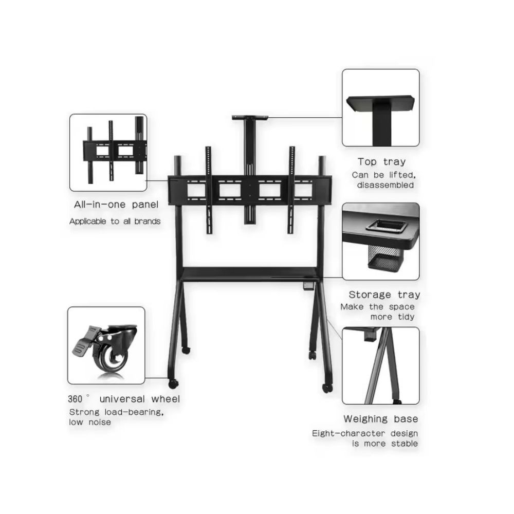 Movable Floor TV Stand with Wheels R12