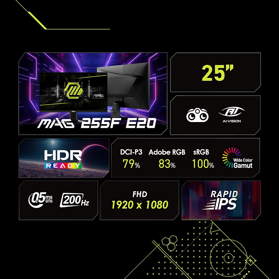 MSI MAG 255F E20 0.5ms 200Hz Gaming
