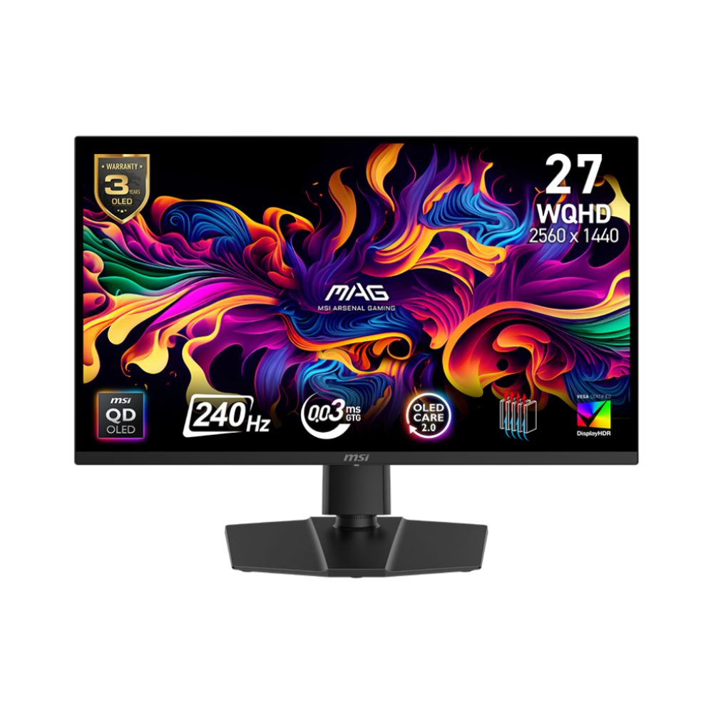MSI MAG 271QP 27″ WQHD 2K 240Hz 0.03ms QD-OLED Frameless Gaming Monitor with G-SYNC Compatible & FreeSync Premium Pro