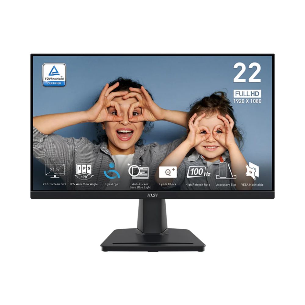 MSI PRO MP225 – 21.5 Inch – FHD – 1920 x 1080 IPS Panel – 100 Hz – Eye-Friendly Screen – Tilt-Adjustable