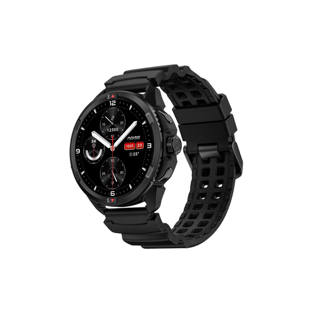 NoiseFit Endeavour Pro Rugged Smartwatch | 1.5″ AMOLED Display | Titanium Alloy Bezel | Dual-Band 5-Satellite GPS | 7-Day Battery