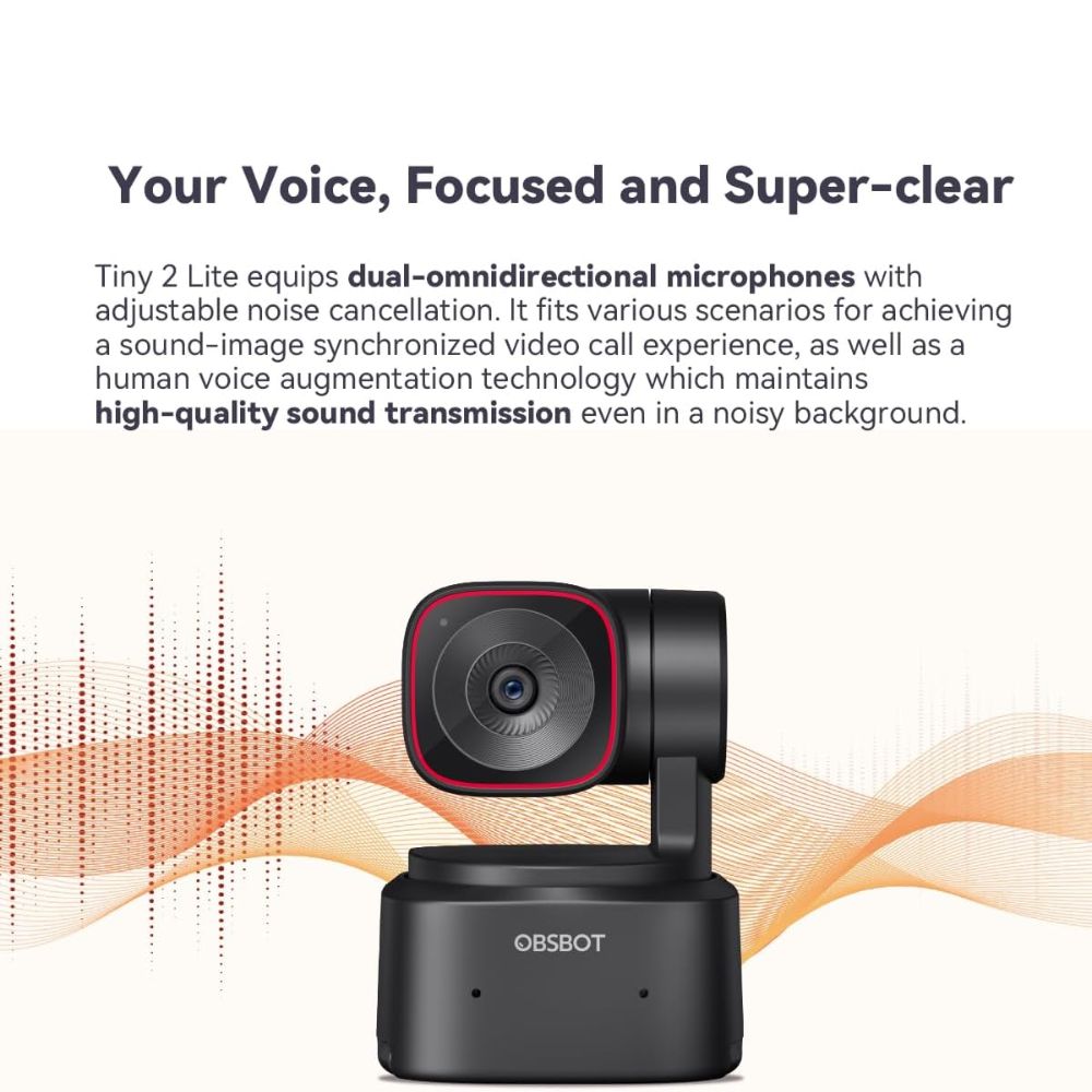 Obsbot Tiny 2 Lite Webcam AI-Powered 4K UHD