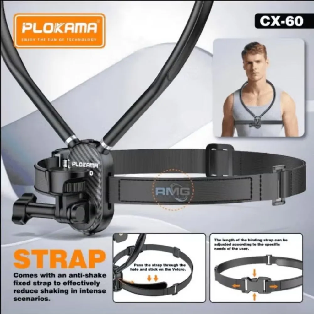 Plokama CX60 Phone Camera Neck Bracket | Hands-Free POV Mount