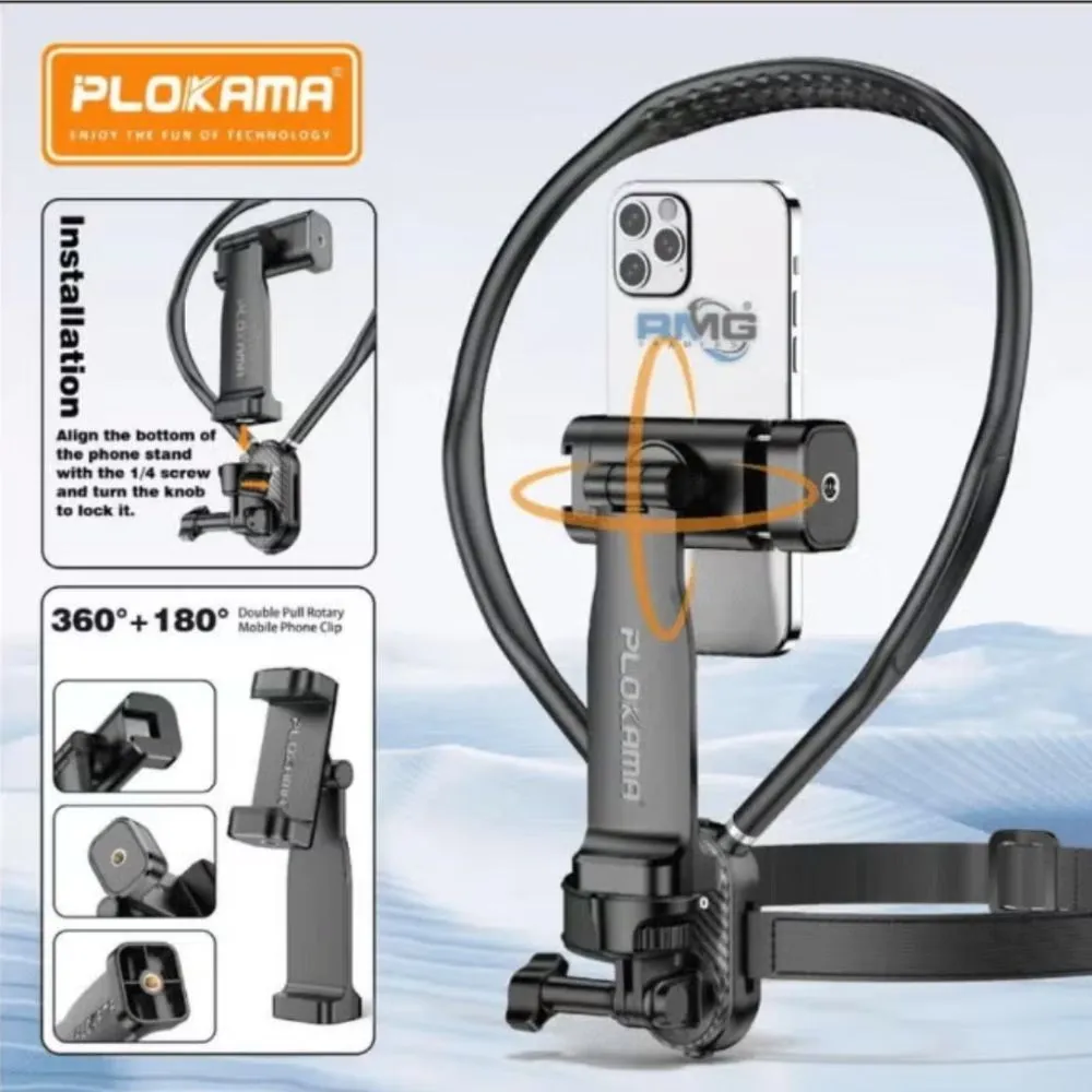 Plokama CX60 Phone Camera Neck Bracket | Hands-Free POV Mount