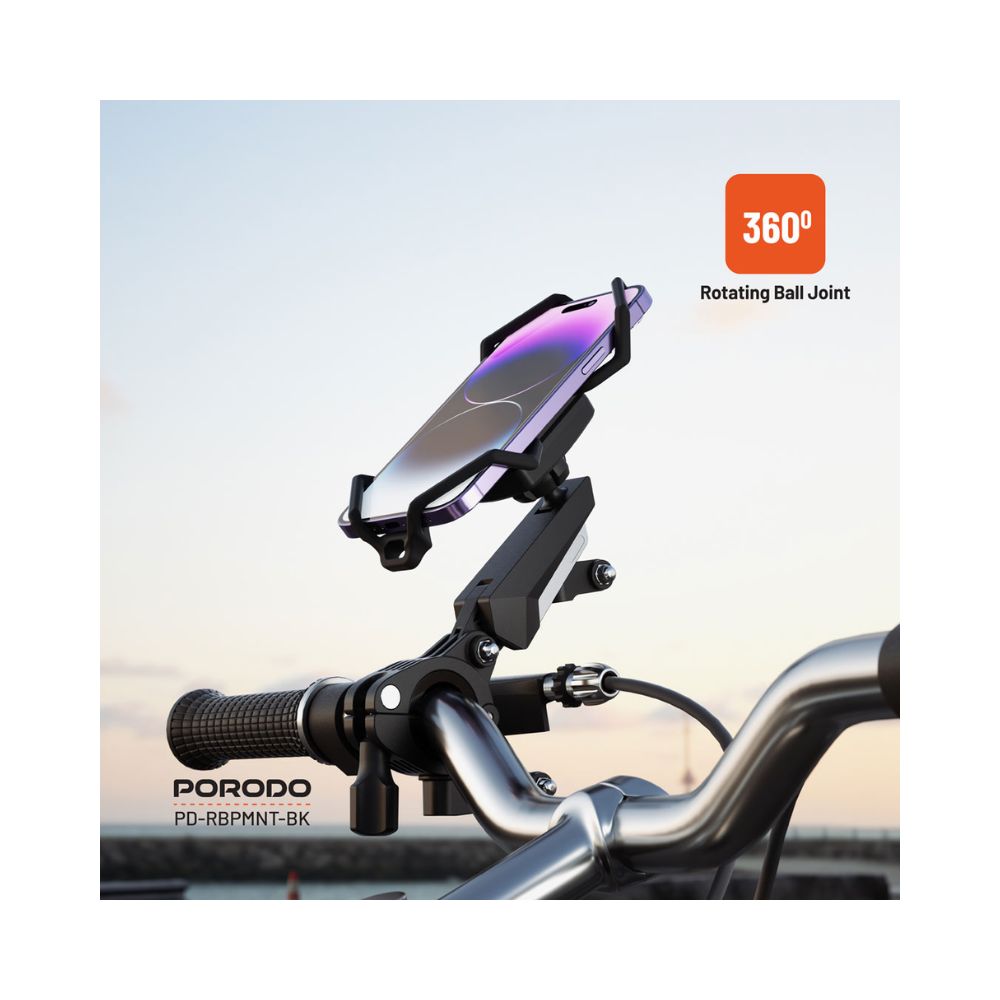 Porodo 360° Rotatable Bike Phone Mount
