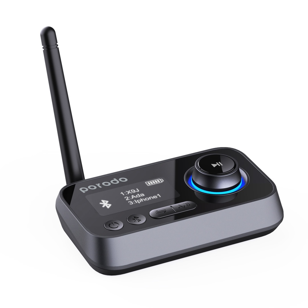Porodo 3in1 Bluetooth Transmitter Receiver and Wireless Audio Adaptor – Black