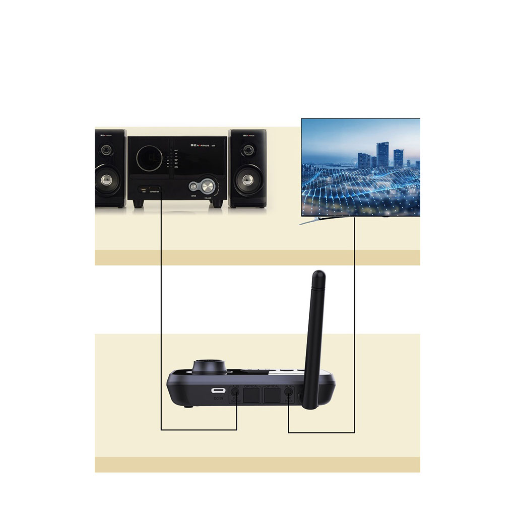 Porodo 3in1 Bluetooth Transmitter Receiver and Wireless Audio Adaptor – Black