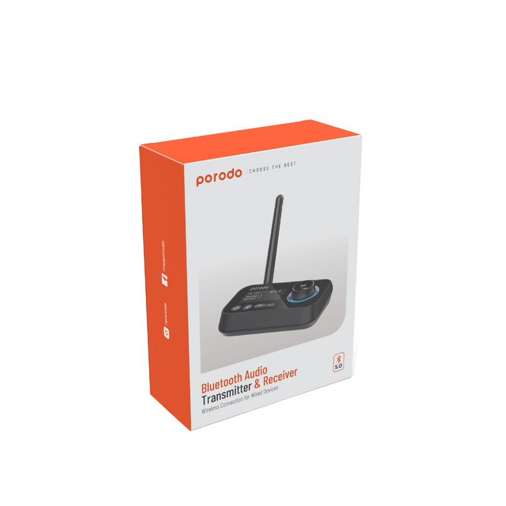 Porodo 3in1 Bluetooth Transmitter Receiver and Wireless Audio Adaptor – Black