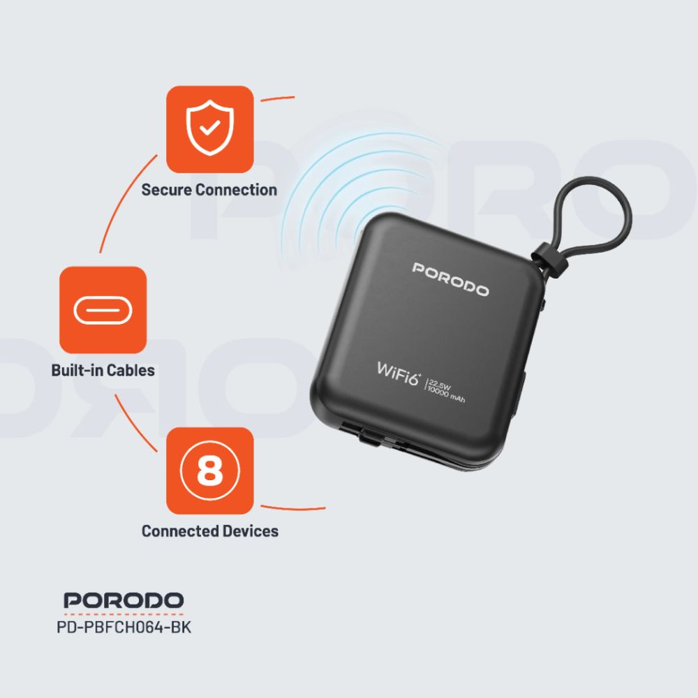 Porodo 4G LTE WiFi 6 Pocket Router