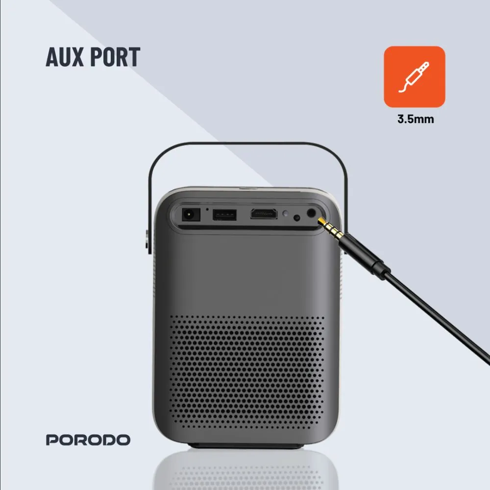 Porodo Full HD Portable Projector - PD-HDPRJAN-BK